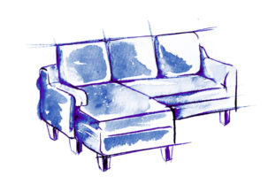 Blue Sofa Sketch for Home Branding