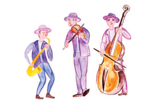 Jazz Band in Watercolor for Music Branding
