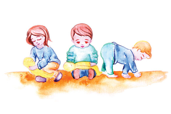 Kids Playing with Dolls: A Watercolor Review