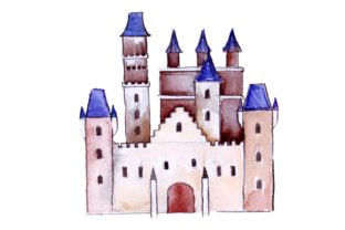 Medieval Castle in Watercolor Style Review