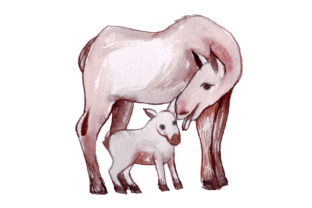 Review: Mom and Baby Mooses in Watercolor Animals