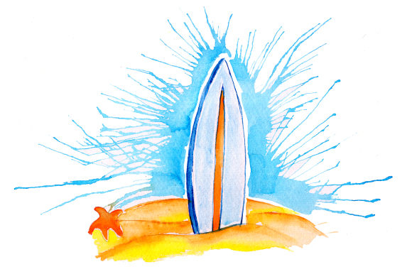 Surfboard in Sand Watercolor Embroidery Review