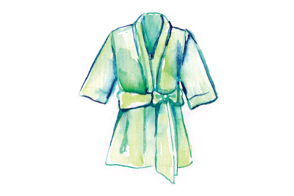 Watercolor Green Wedding Robe Review