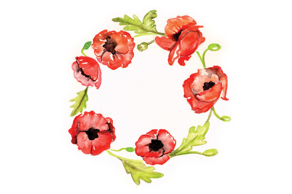 Watercolor Poppy Wreath: Australia Inspired Design